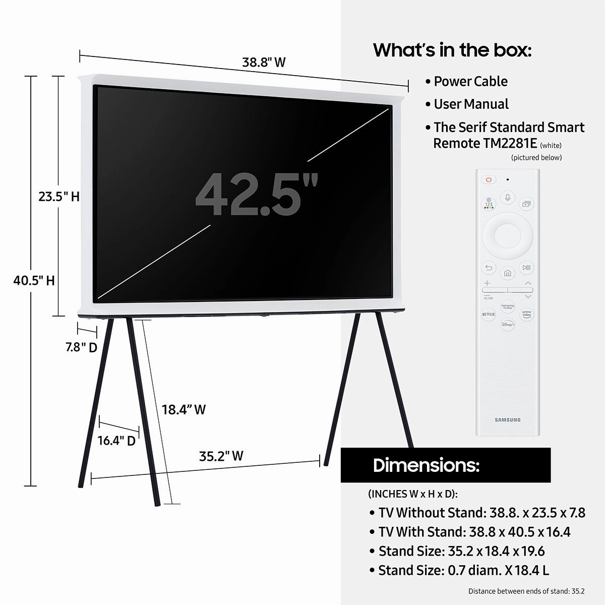 Samsung LS01D 43" 4K The Serif QLED UHD Smart TV (2024)