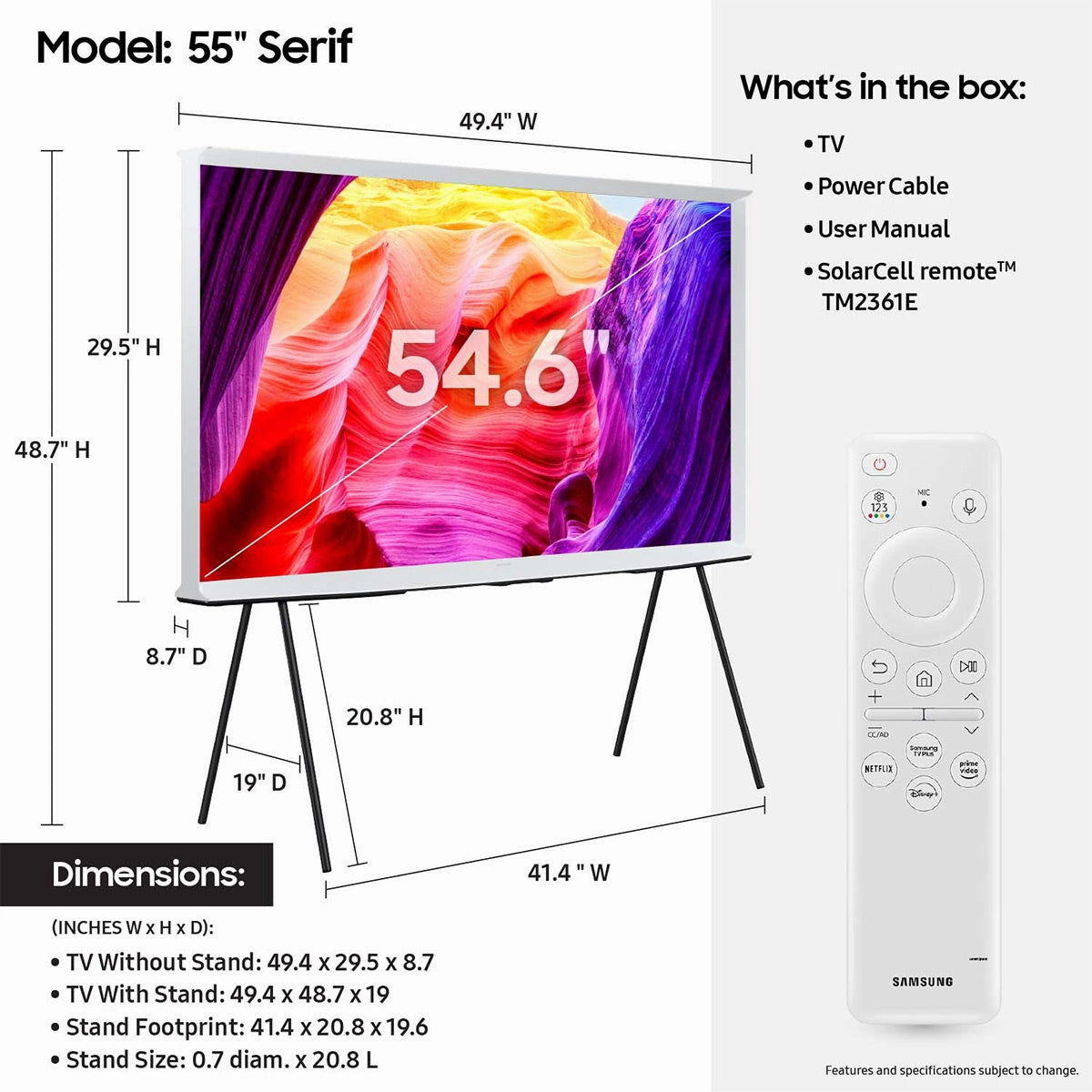 Samsung LS01D 55" 4K The Serif QLED UHD Smart TV (2024)