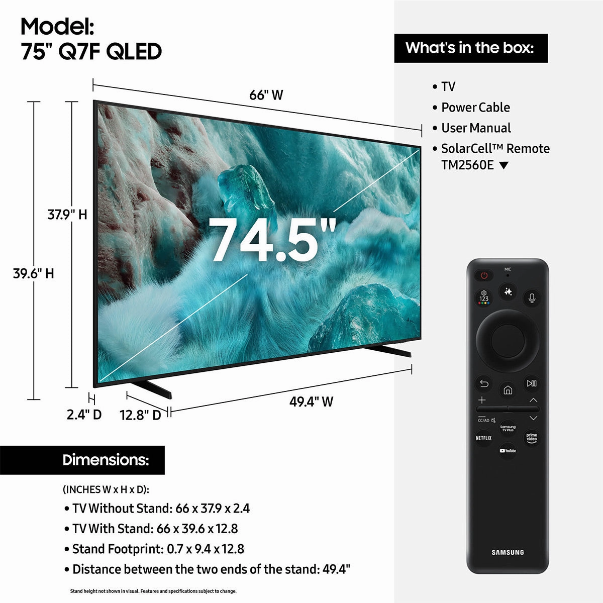 Samsung Q7F 75" 4K QLED Smart TV (2025)