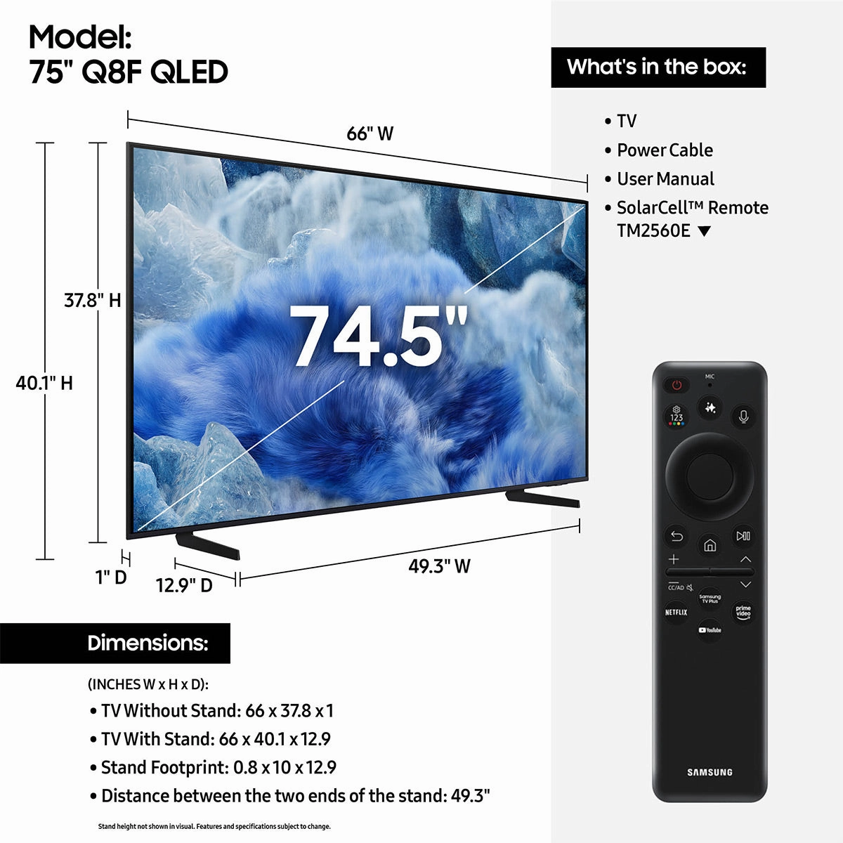Samsung Q8F 75" 4K QLED Smart TV (2025)