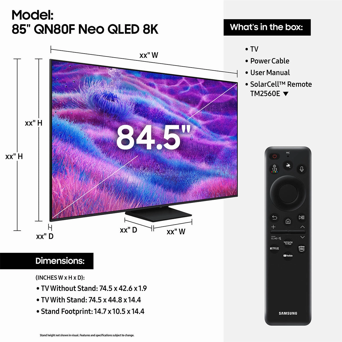 Samsung QN80F 85" 4K Neo QLED Mini LED Smart TV (2025)