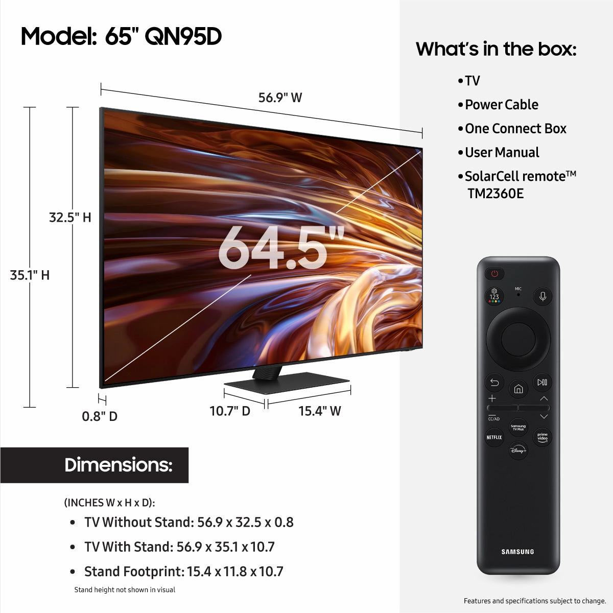 Samsung QN95D 65" 4K Neo QLED Smart TV (2024)