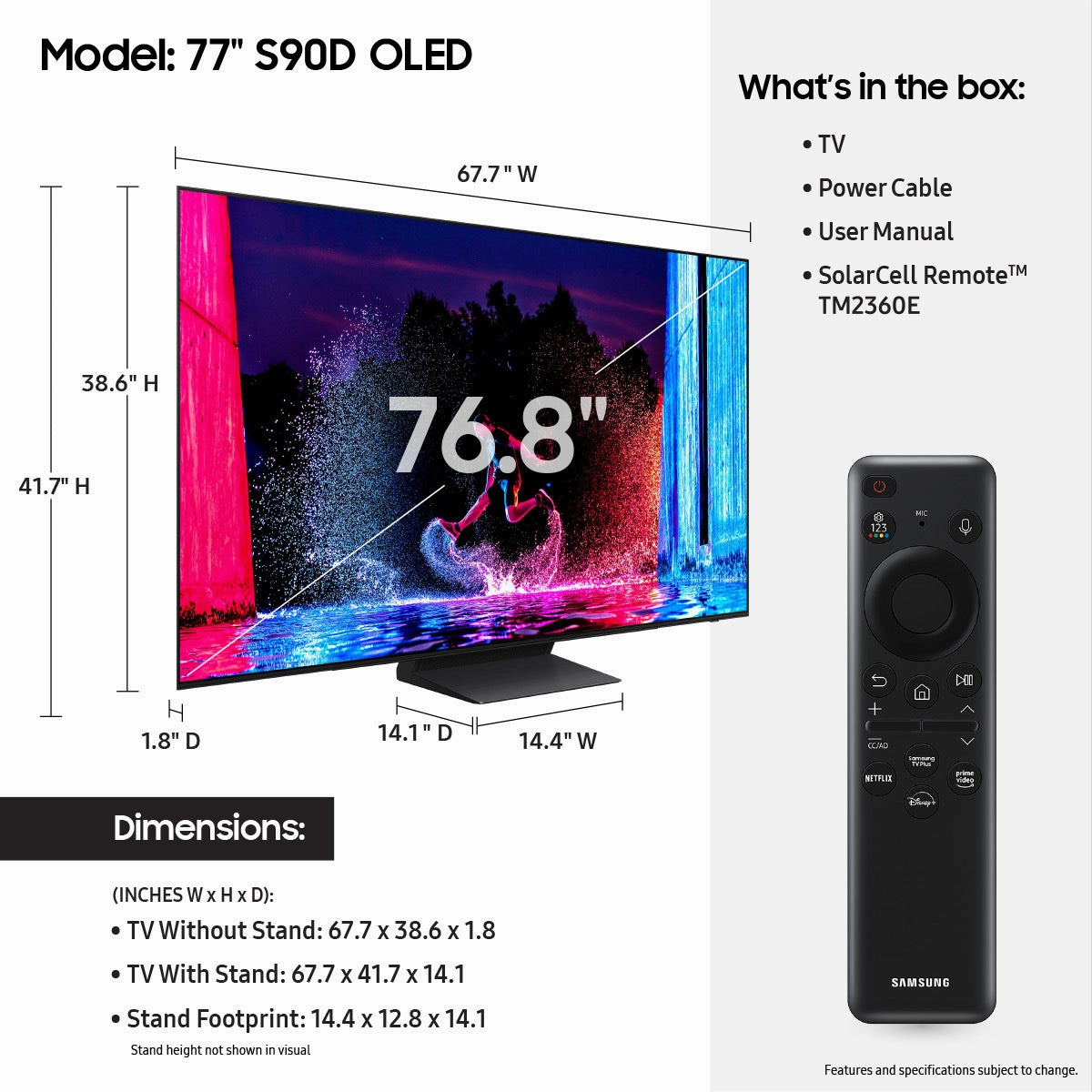 Samsung S90D 77" 4K OLED Smart TV (2024)