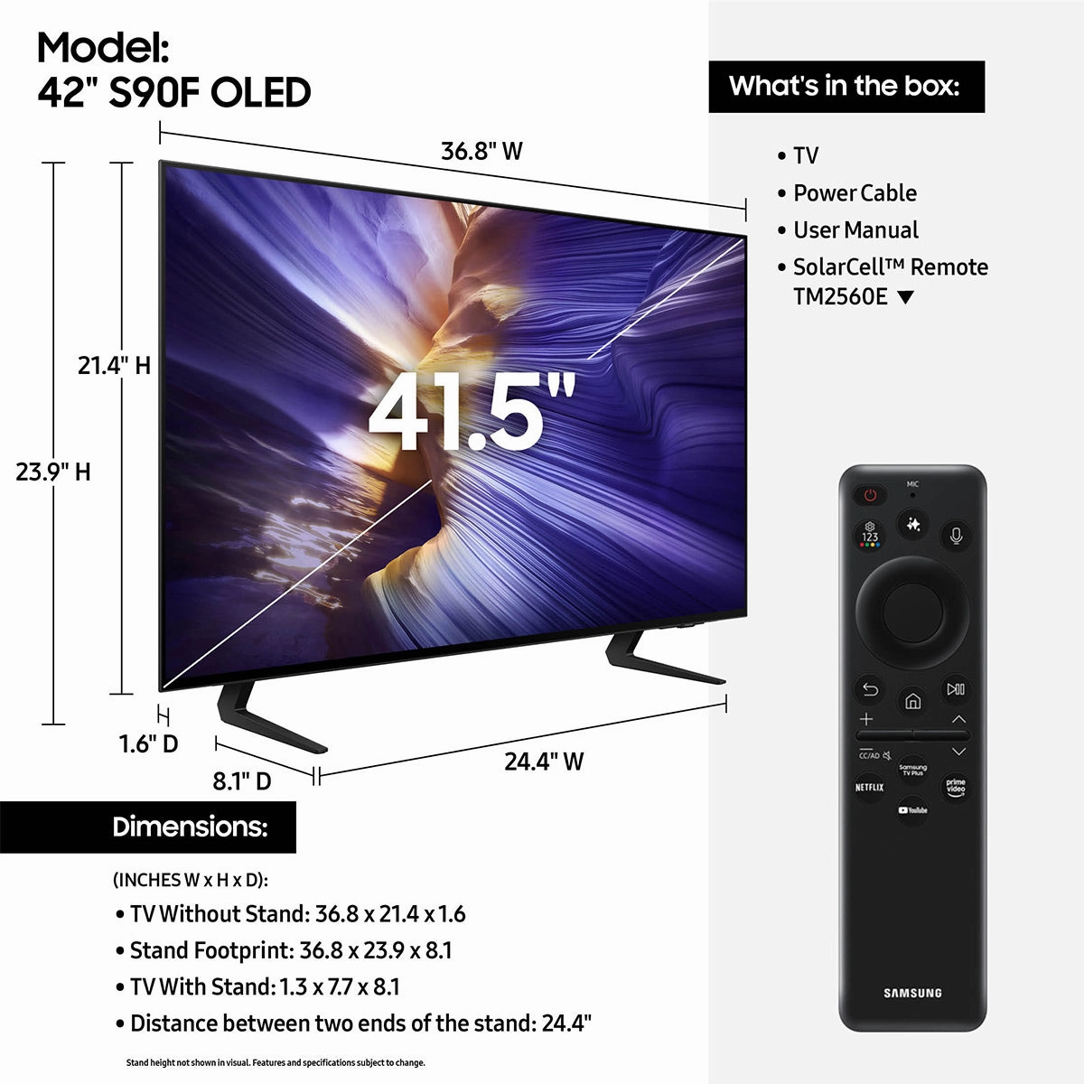 Samsung S90F 42" 4K OLED Smart TV (2025)