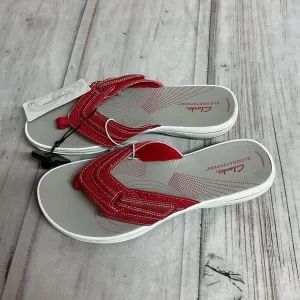 Sandals Flip Flops By Clarks In Red, Size:10 clarks