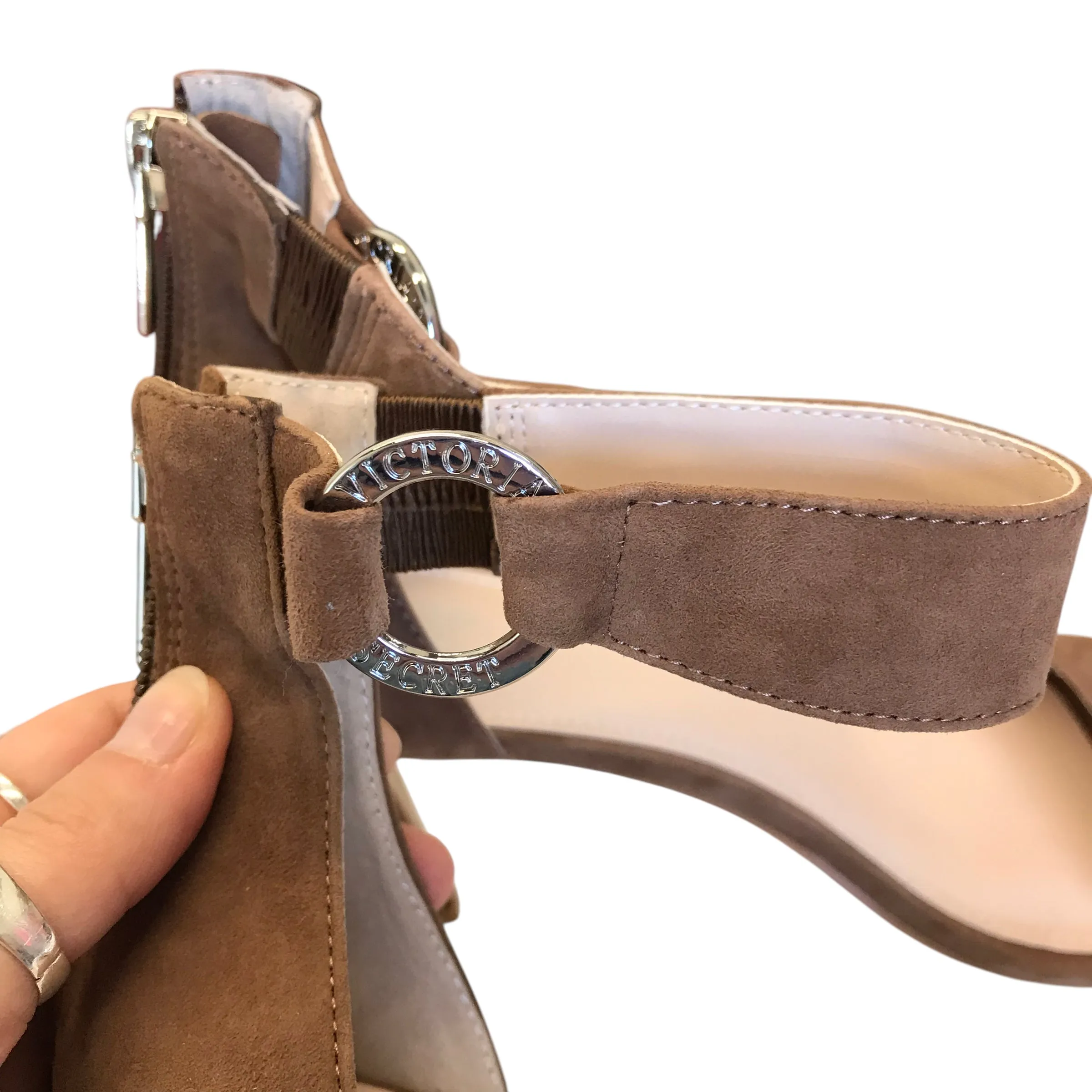 Sandals Heels Stiletto By Victorias Secret In Brown, Size:8.5