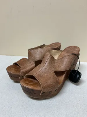 Sandals Heels Wedge By Bed Stu In Brown, Size:9