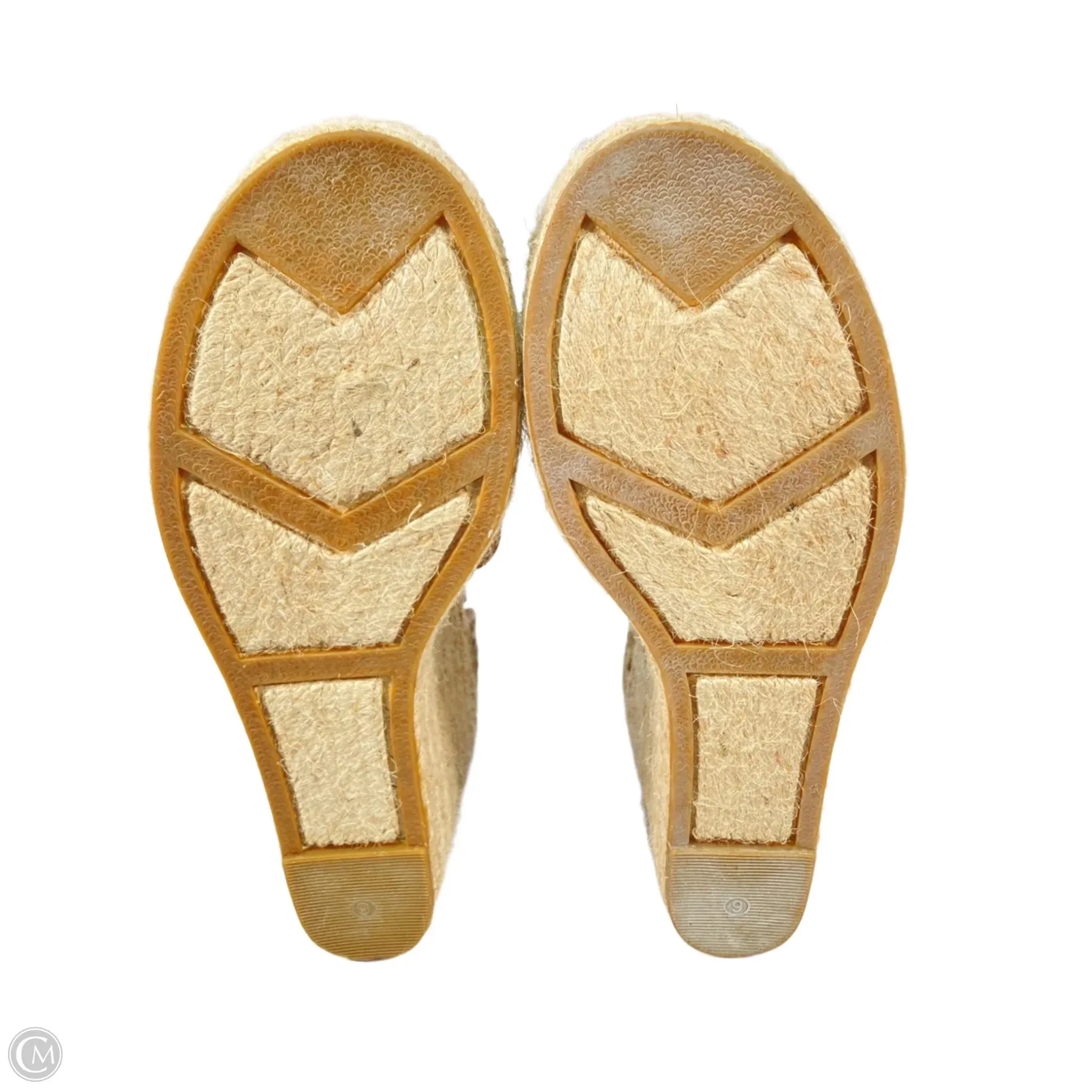 Sandals Heels Wedge By Marc Fisher In Brown & Cream, Size: 9 marc-fisher