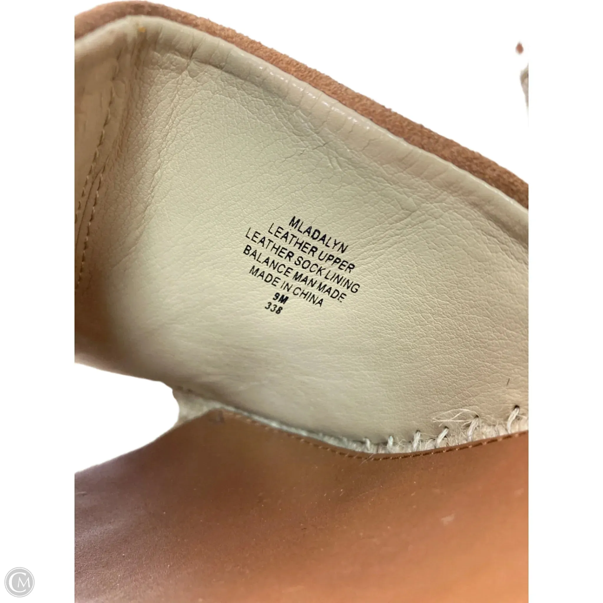 Sandals Heels Wedge By Marc Fisher In Brown & Cream, Size: 9 marc-fisher