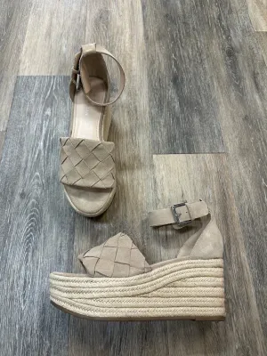 Sandals Heels Wedge By Marc Fisher In Cream, Size: 9.5 marc-fisher