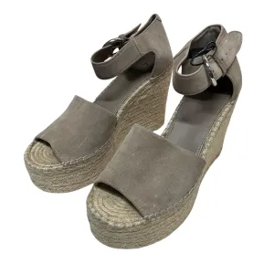 Sandals Heels Wedge By Marc Fisher In Grey, Size:9.5 marc-fisher