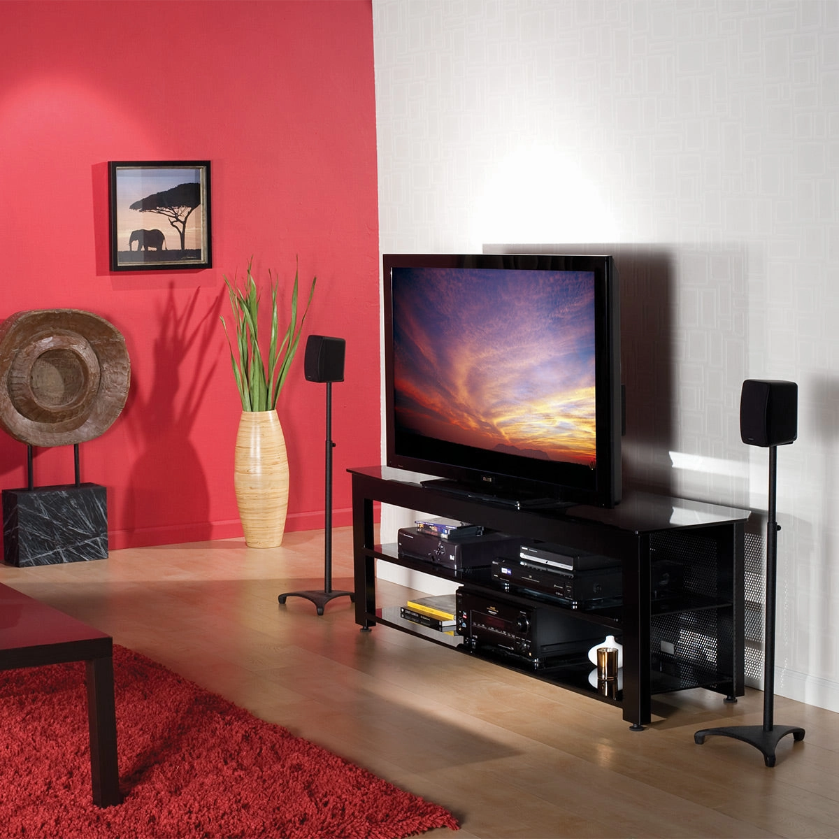Sanus EFSat Height-Adjustable Stands for Satellite Speakers - Pair (Black)