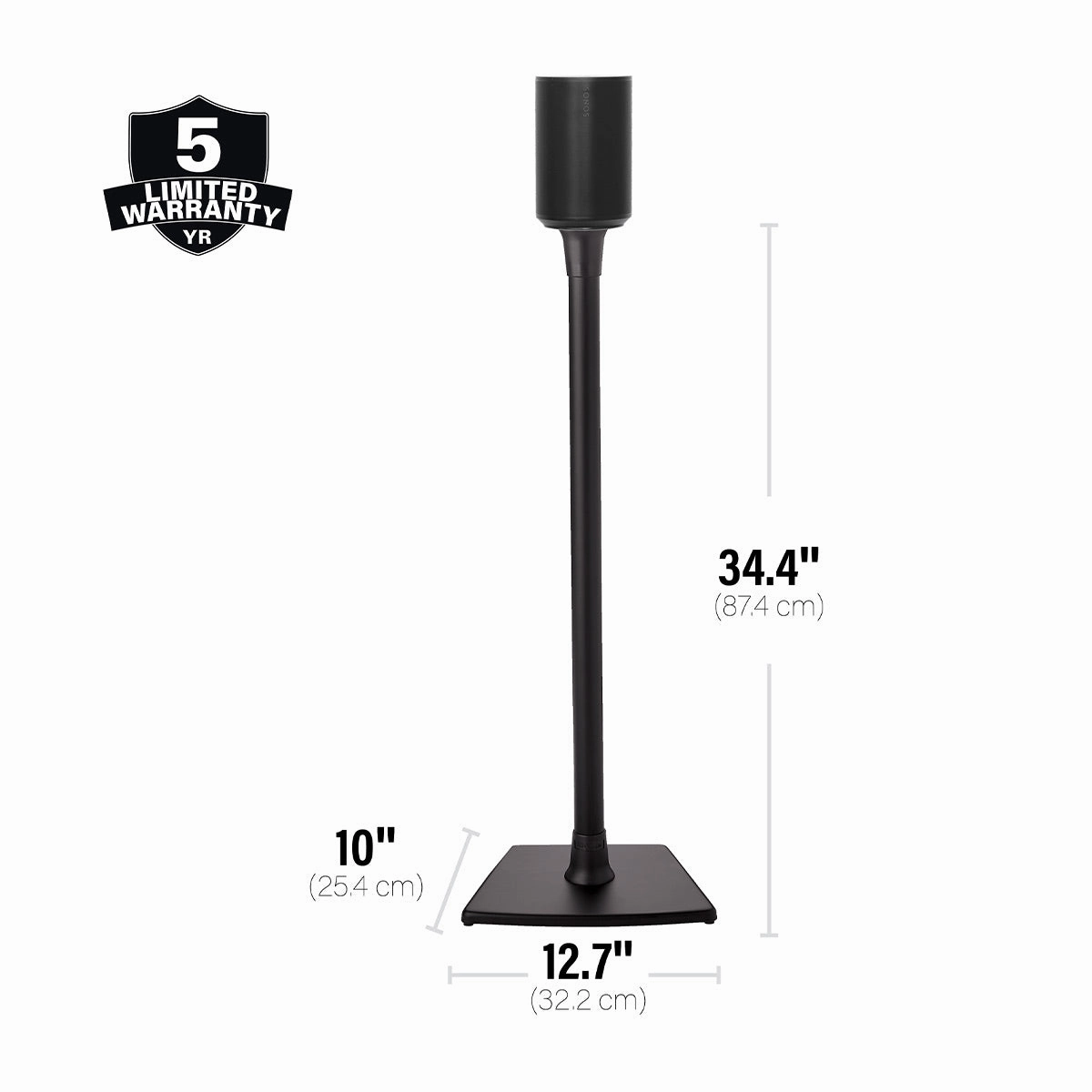 Sanus Fixed-Height Speaker Stand for Sonos Era 100 - Each (Black)
