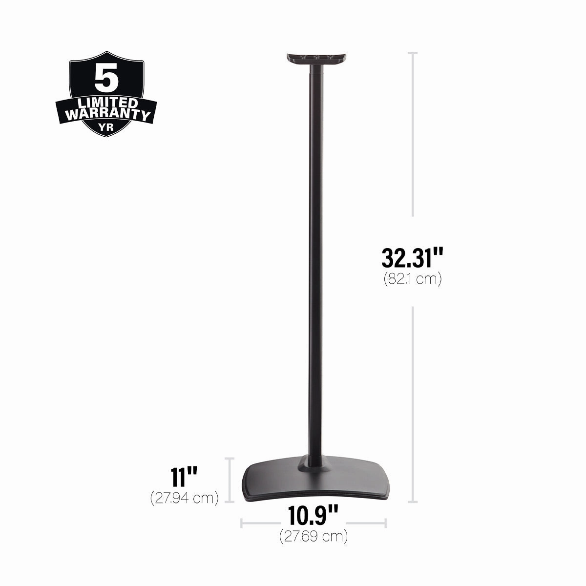 Sanus Fixed-Height Speaker Stands for Sonos Era 300 - Pair (Black)