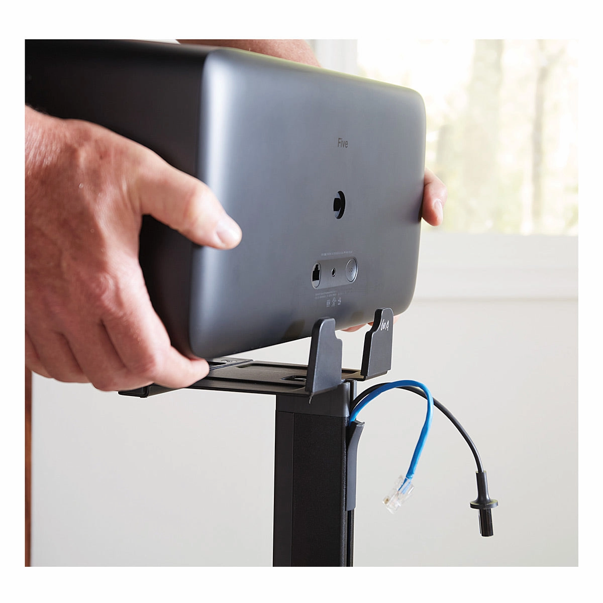 Sanus Fixed-Height Wireless Speaker Stands Designed for Sonos Five and Play: 5 Speakers - Each (Black)