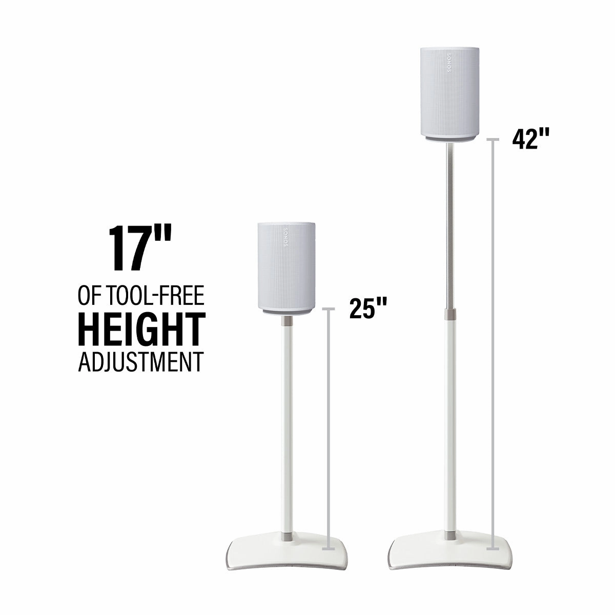 Sanus Height-Adjustable Speaker Stand for Sonos Era 100 - Each (White)