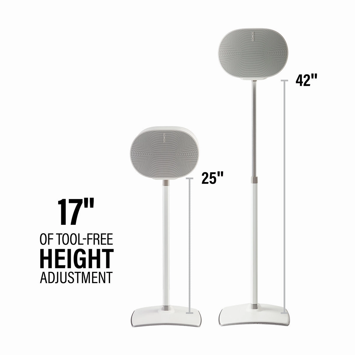 Sanus Height-Adjustable Speaker Stand for Sonos Era 300 - Each (White)