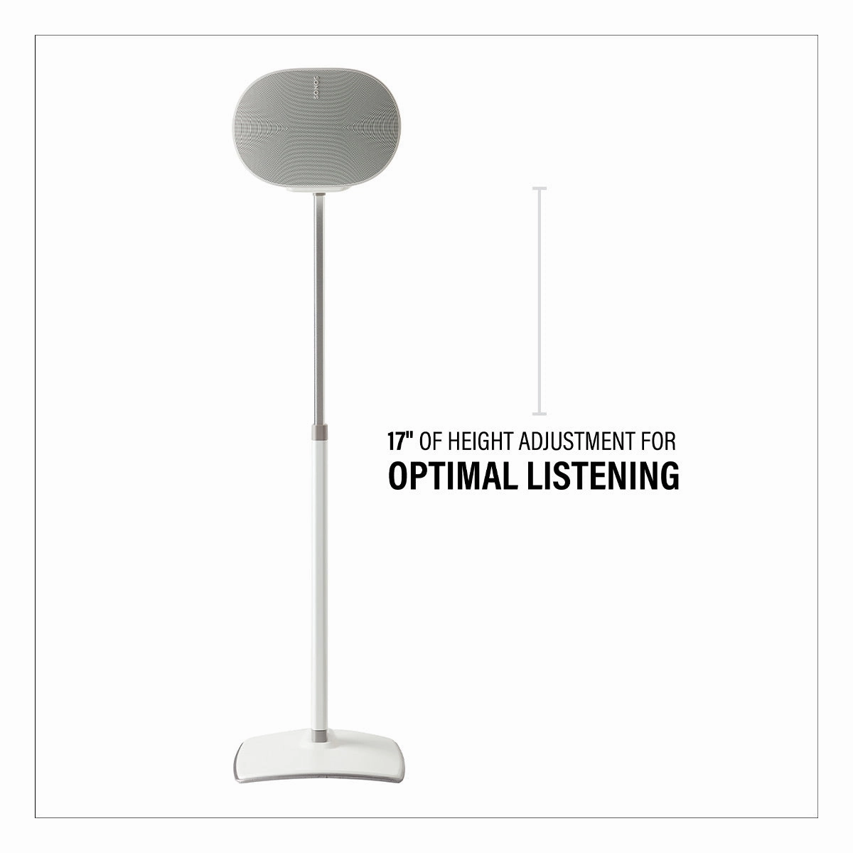 Sanus Height-Adjustable Speaker Stand for Sonos Era 300 - Each (White)