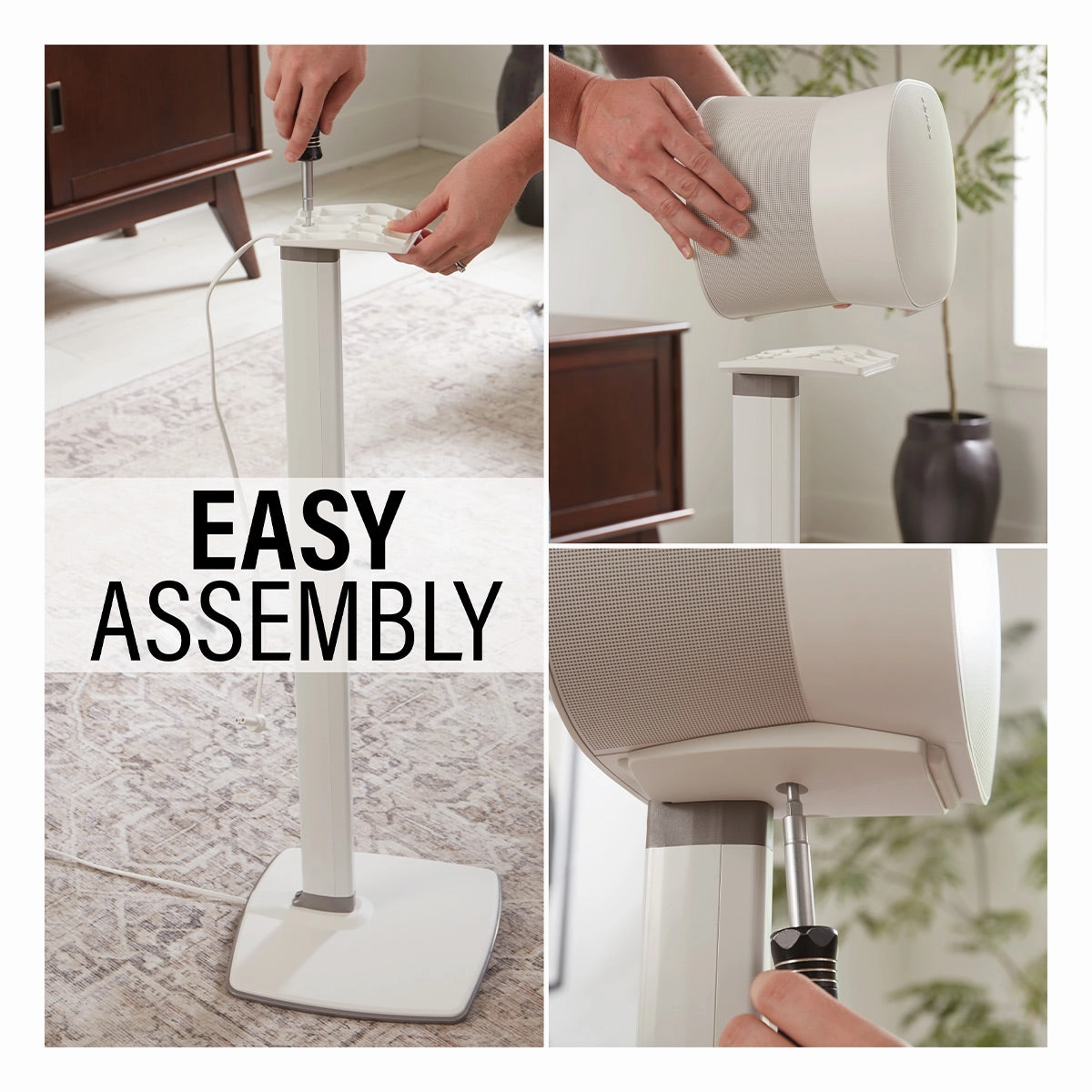 Sanus Height-Adjustable Speaker Stands for Sonos Era 300 - Pair (White)