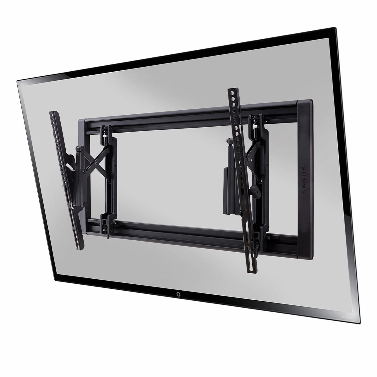 Sanus VLT7-B2 Large Advanced Tilt 4D TV Wall Mount for 42"-90" TVs and 9" TV Media In-Wall Box with Power Supply Kit