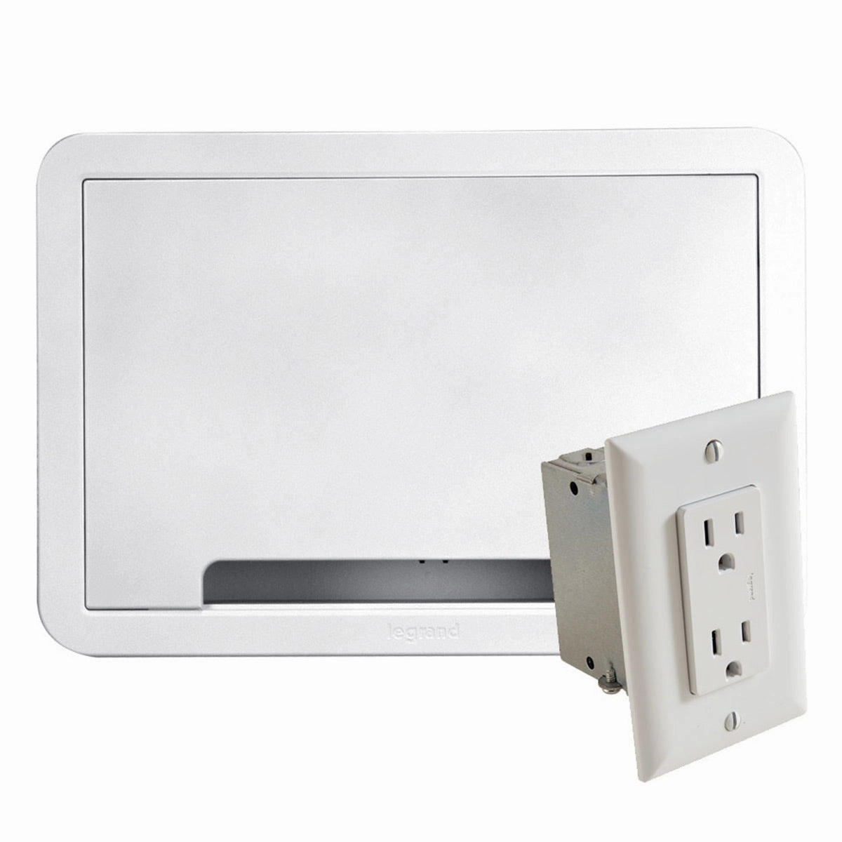 Sanus VLT7-B2 Large Advanced Tilt 4D TV Wall Mount for 42"-90" TVs and 9" TV Media In-Wall Box with Power Supply Kit