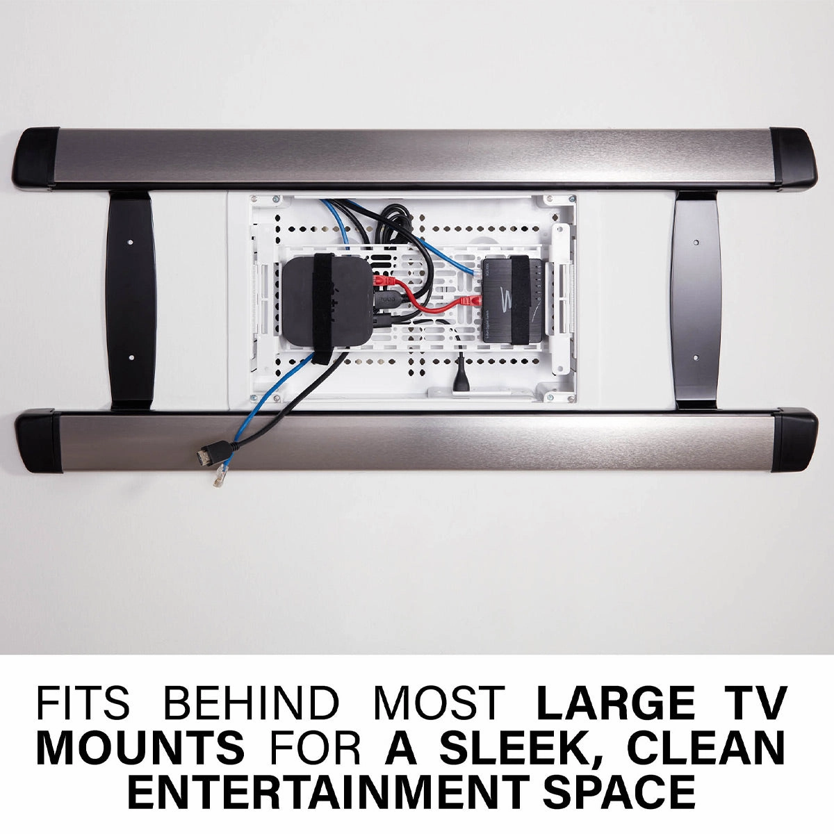 Sanus VLT7-B2 Large Advanced Tilt 4D TV Wall Mount for 42"-90" TVs and 9" TV Media In-Wall Box with Power Supply Kit