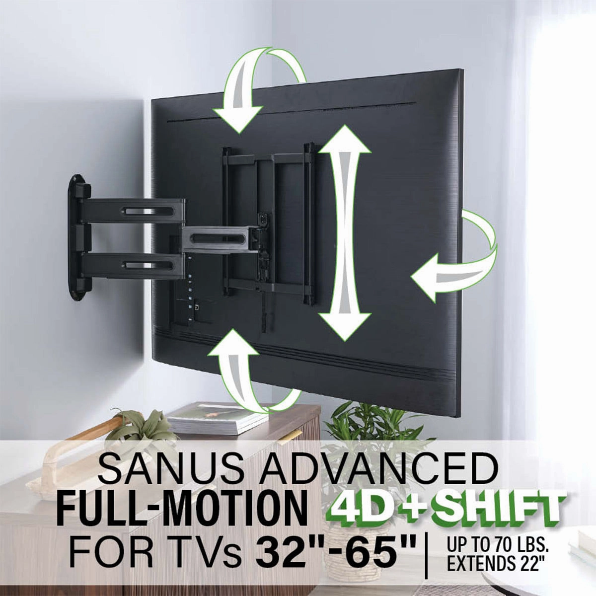 Sanus VMF822-B2 Premium Full-Motion Mount for 32" - 65" TV