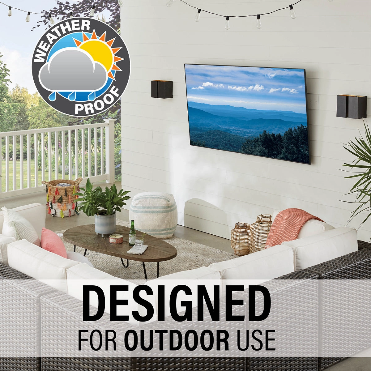 Sanus VODLT1-B2 Premium Large Outdoor Tilt Mount with Corrosion Resistant Coating & Stainless-Steel Hardware for 37"-95" TVs