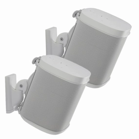 Sanus Wireless Speaker Swivel and Tilt Wall Mounts for Sonos ONE, PLAY:1, and PLAY:3 - Pair (White) Speaker stands,Audio Stands,Speaker Mounts