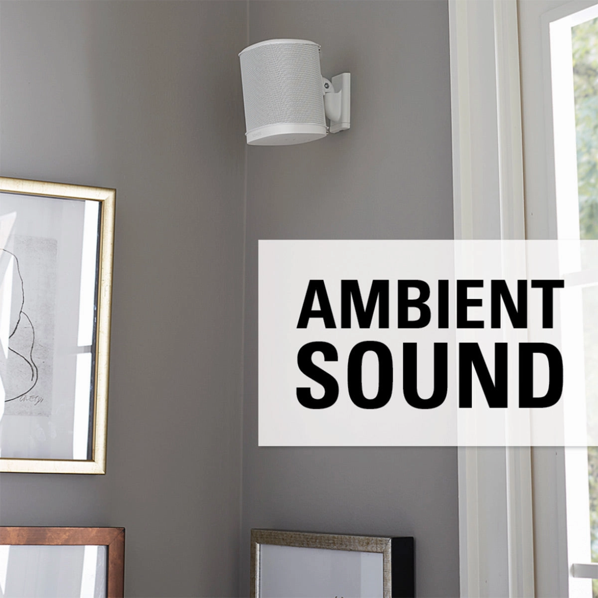 Sanus Wireless Speaker Swivel and Tilt Wall Mounts for Sonos ONE, PLAY:1, and PLAY:3 - Pair (White)
