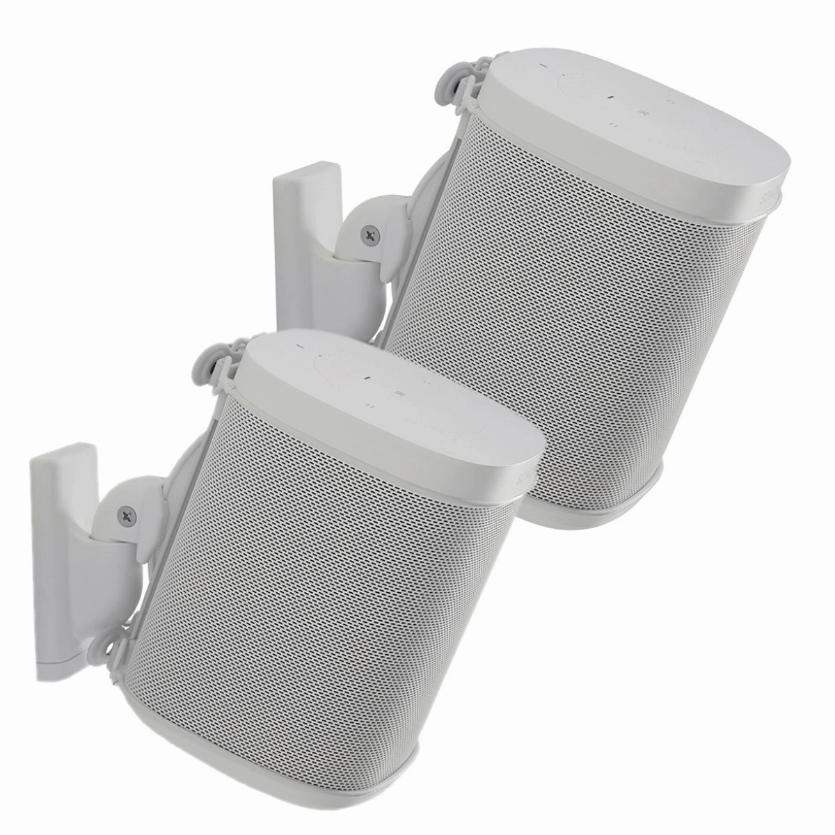 Sanus Wireless Speaker Swivel and Tilt Wall Mounts for Sonos ONE, PLAY:1, and PLAY:3 - Pair (White) Speaker stands,Audio Stands,Speaker Mounts