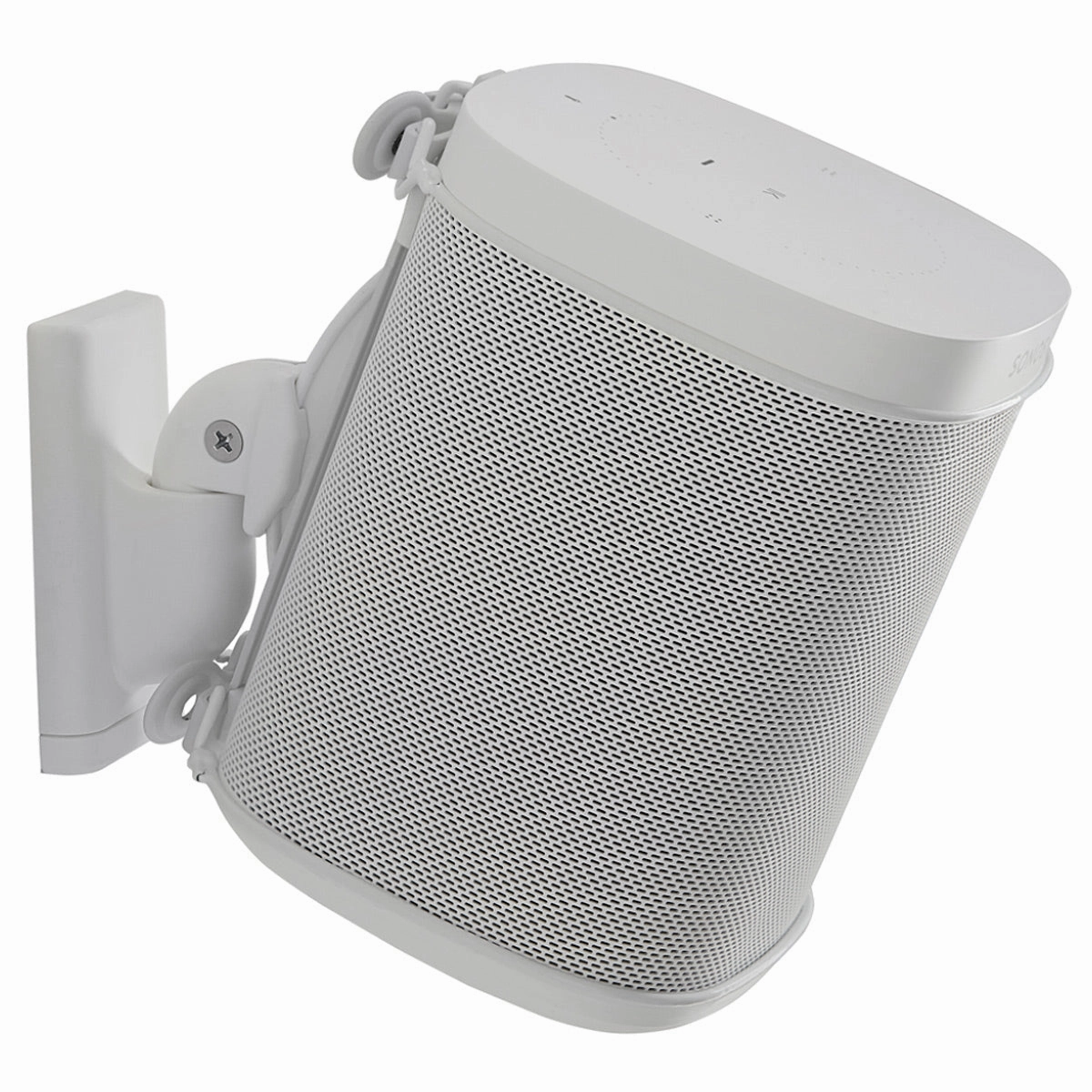 Sanus Wireless Speaker Swivel and Tilt Wall Mounts for Sonos ONE, PLAY:1, and PLAY:3 - Pair (White)