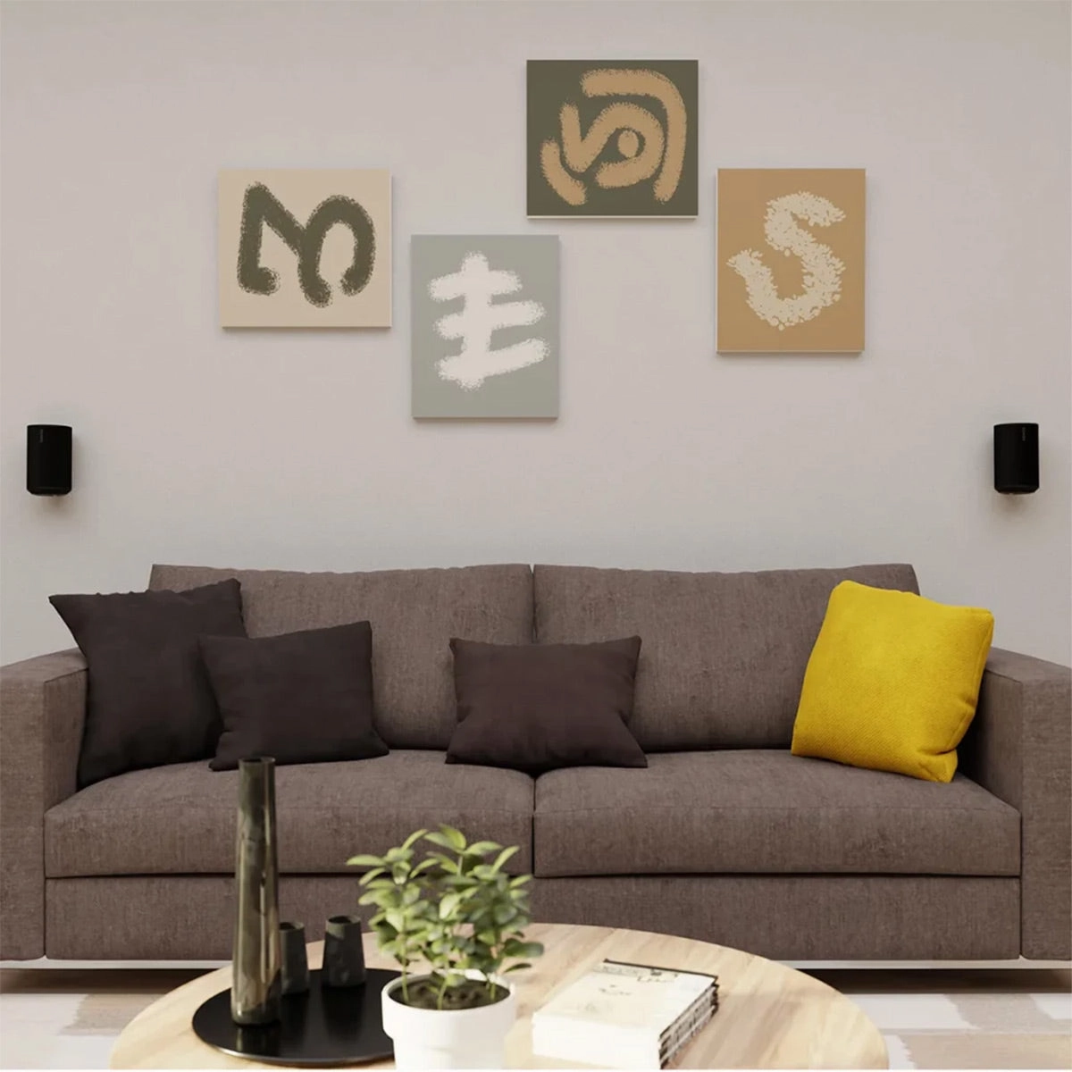 Sanus WSFME12 Fixed Speaker Wall Mounts for Sonos Ear 100 - Pair (Black)
