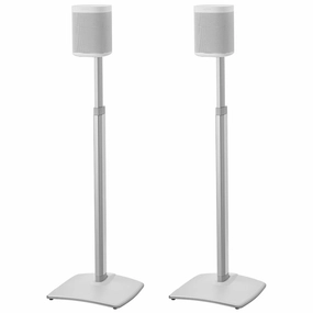Sanus WSSA2 Height-Adjustable Wireless Speaker Stands for Sonos ONE, PLAY:1, and PLAY:3 - Pair (White) Speaker stands,Audio Stands,Speaker Mounts