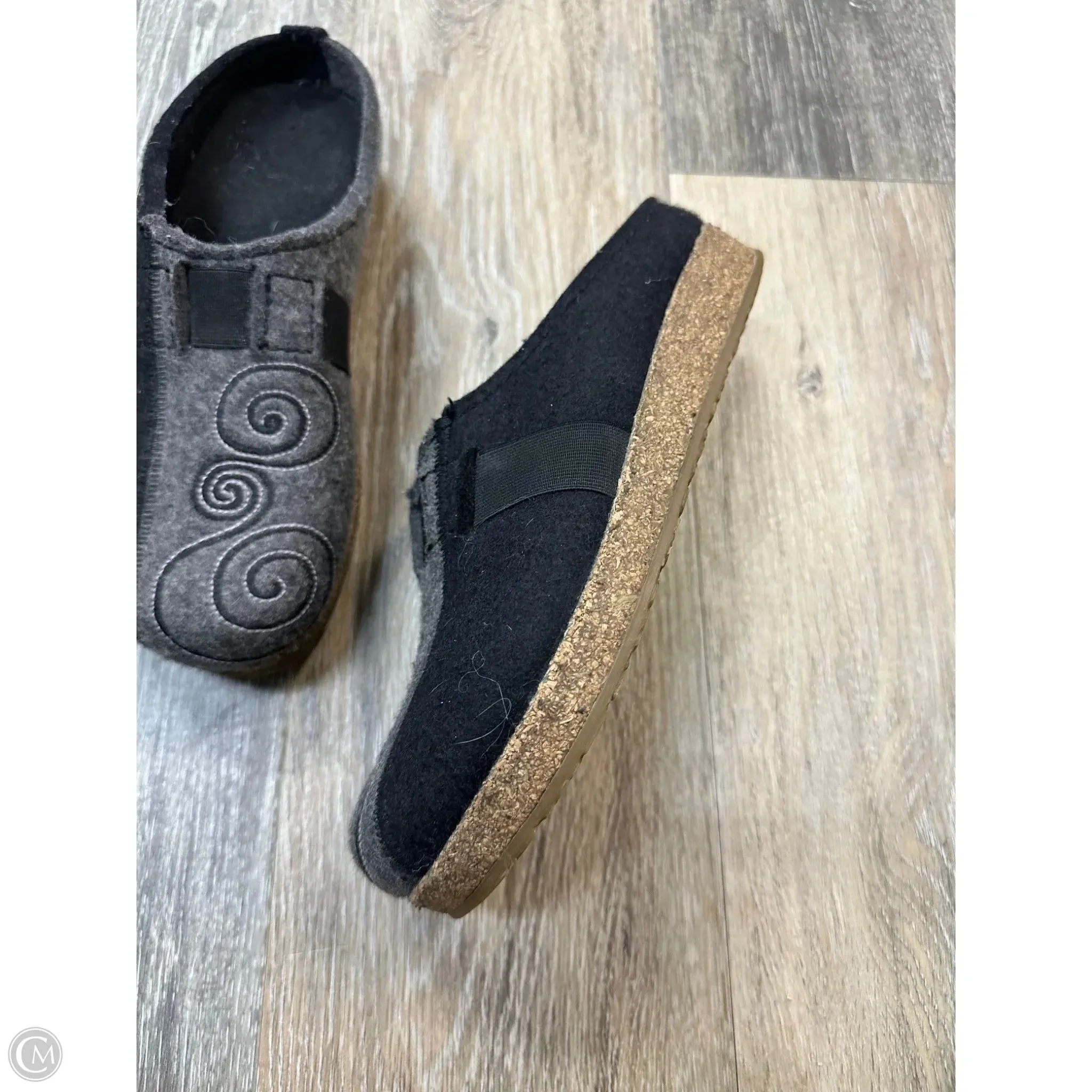 Slippers By Haflinger In Black & Grey Size: 7.5