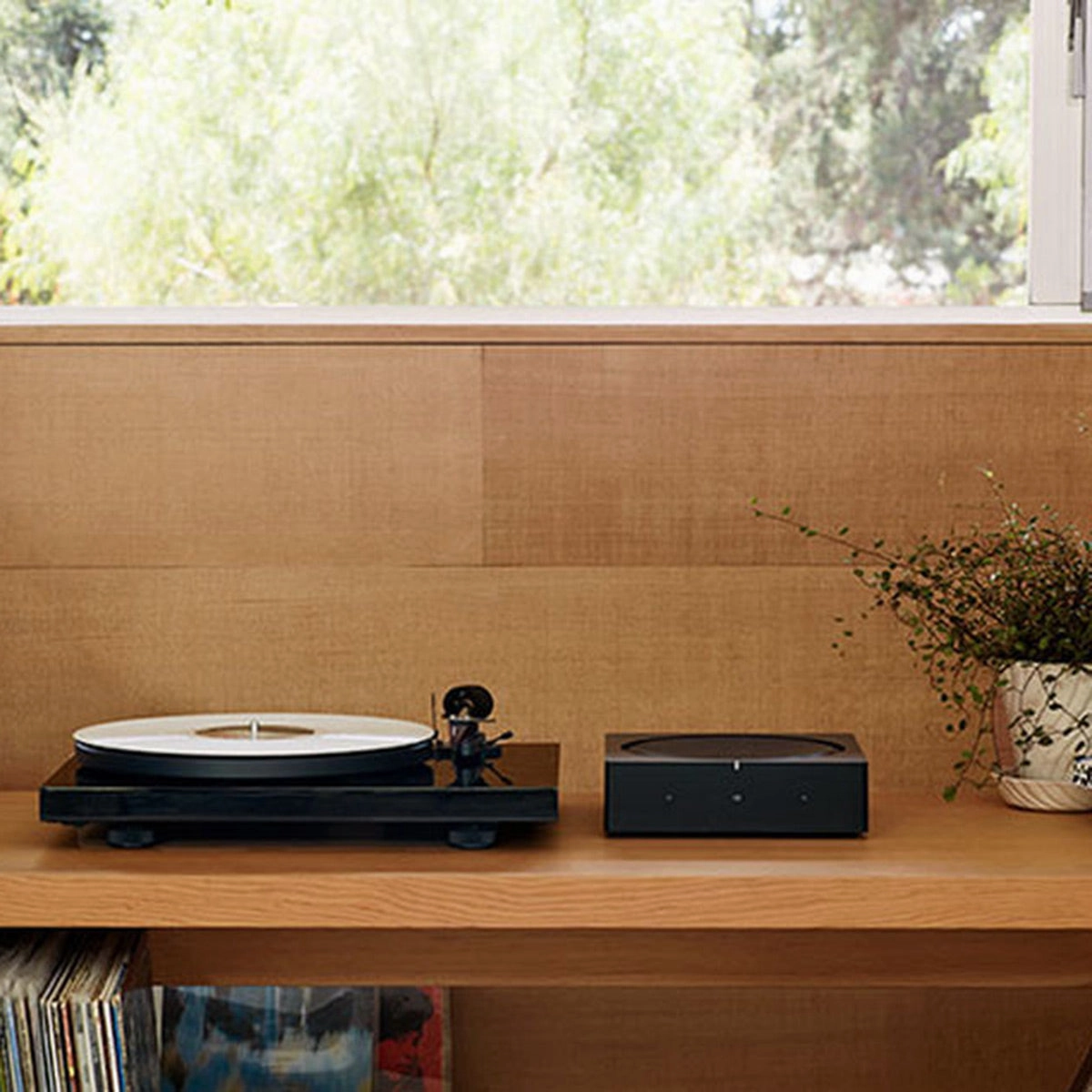 Sonos AMP Wireless Hi-Fi Player (Black) with Klipsch AWR-650-SM All Weather 2-Way Speaker - Pair (Granite)