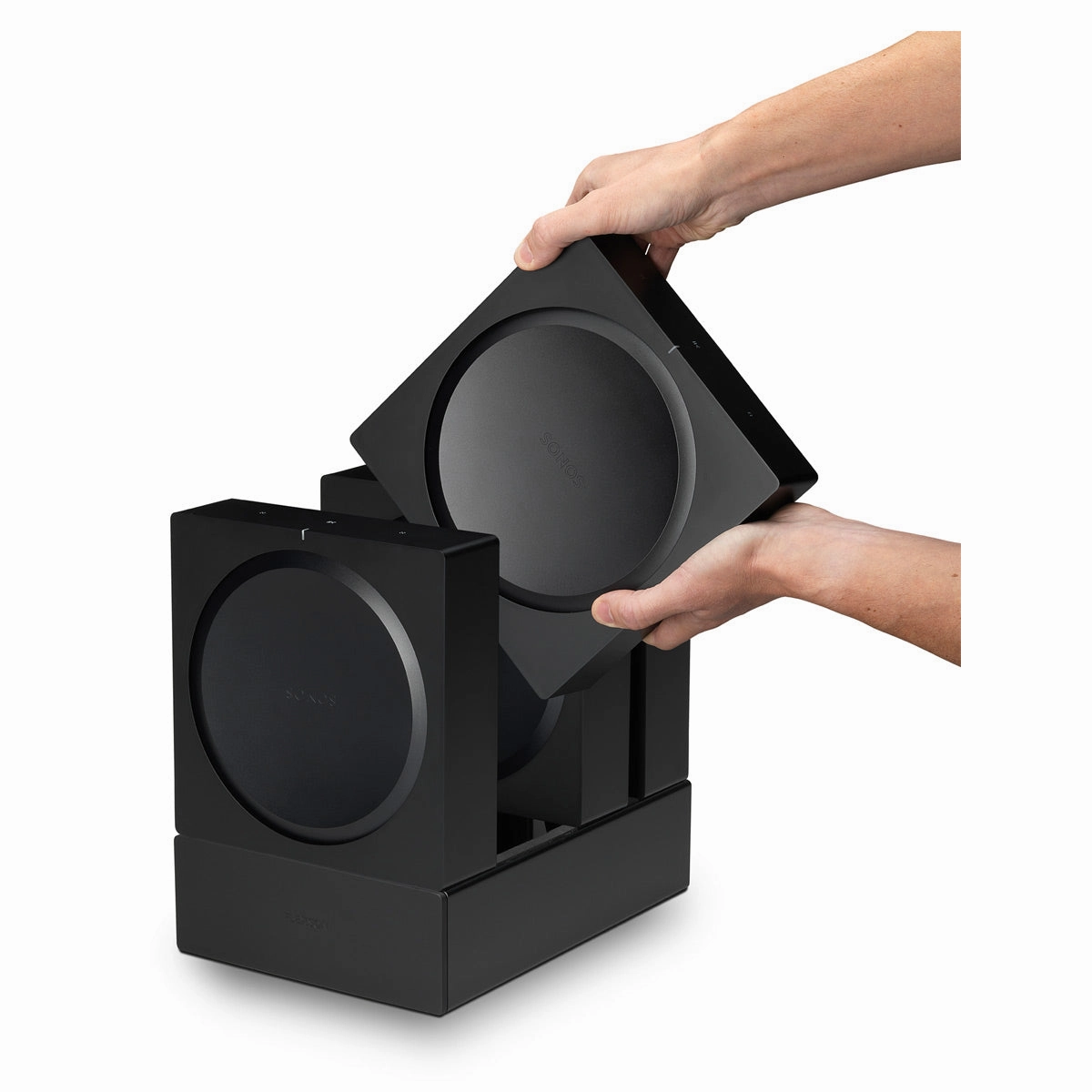 Sonos AMP Wireless Hi-Fi Players (4) with Flexson Dock (Black)