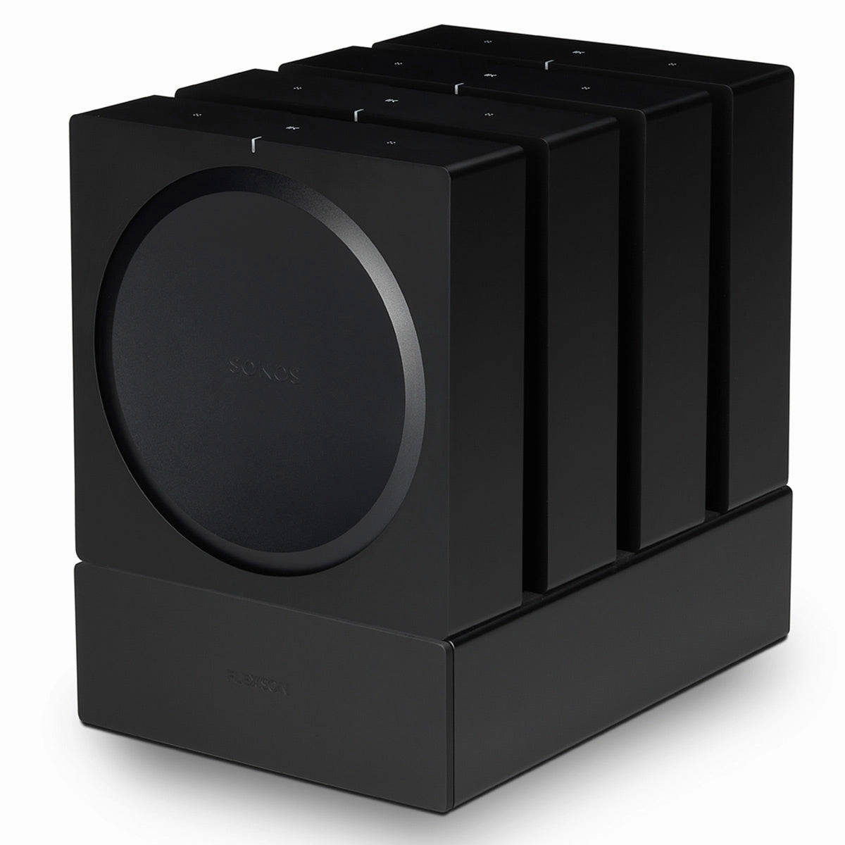 Sonos AMP Wireless Hi-Fi Players (4) with Flexson Dock (Black)