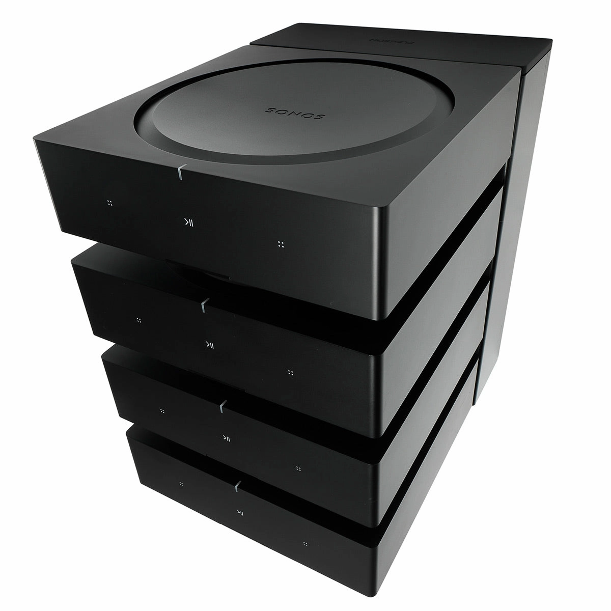 Sonos AMP Wireless Hi-Fi Players (4) with Flexson Dock (Black)