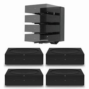 Sonos AMP Wireless Hi-Fi Players (4) with Flexson Dock (Black) Music streaming,Audio Streaming,Online Music Services
