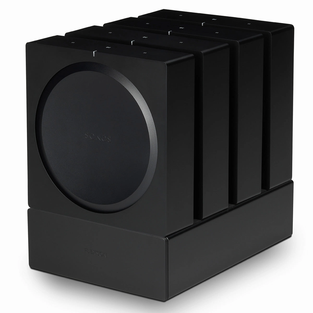 Sonos AMP Wireless Hi-Fi Players (4) with Flexson Dock (Black)