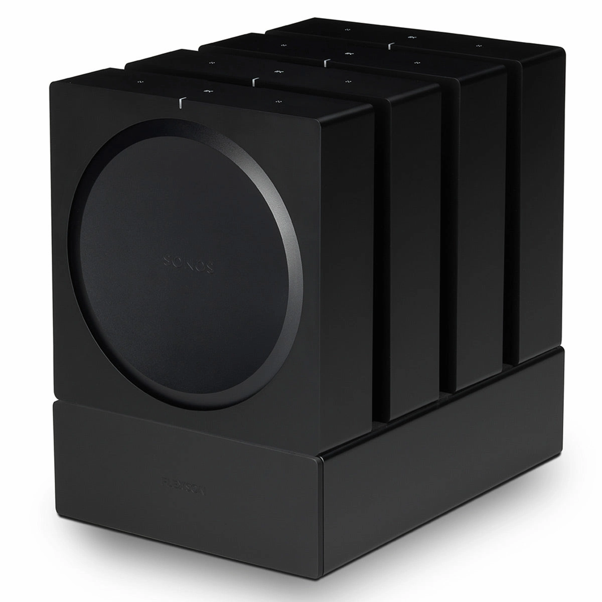Sonos AMP Wireless Hi-Fi Players (4) with Flexson Dock (Black)