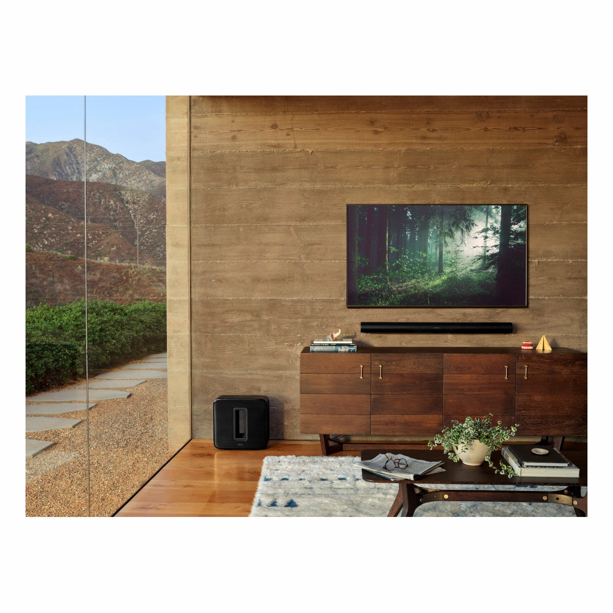 Sonos Arc Wireless Sound Bar with Sanus Extendable Wall Mount (Black)