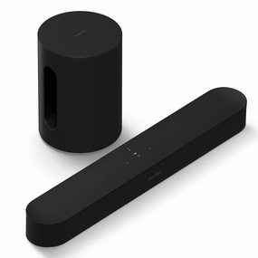 Sonos Entertainment Set with Beam (Gen 2, Black) Soundbar and Sub Mini Wireless Subwoofer (Black) Sonos,Smart Speakers,Wireless Audio