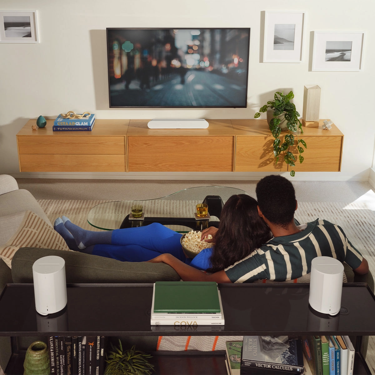 Sonos Era 100 Voice-Controlled Wireless Smart Speakers with Bluetooth, Trueplay Acoustic Tuning Technology, & Amazon Alexa Built-In - Pair (White)