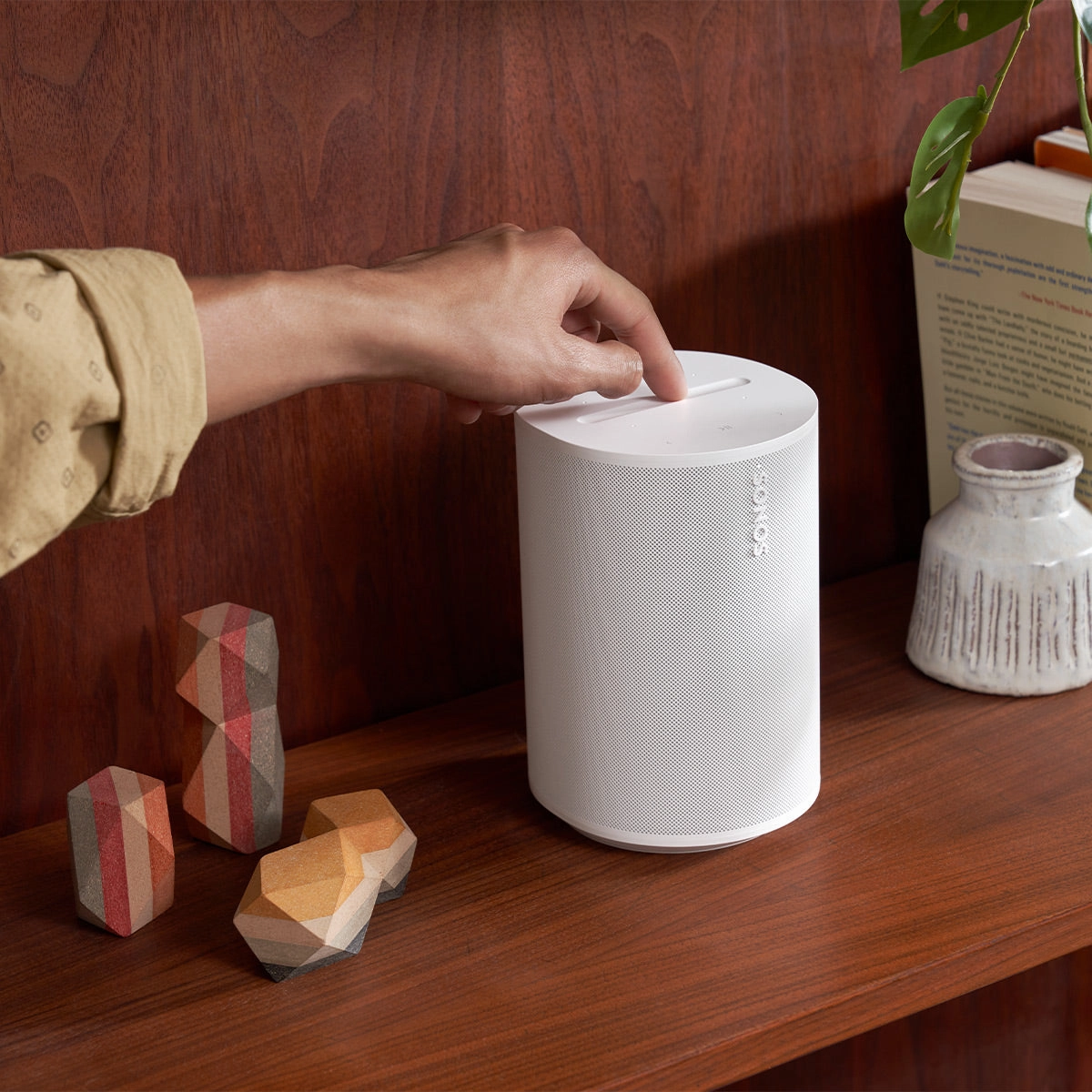 Sonos Era 100 Voice-Controlled Wireless Smart Speakers with Bluetooth, Trueplay Acoustic Tuning Technology, & Amazon Alexa Built-In - Pair (White)
