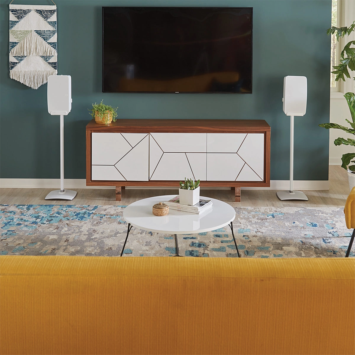Sonos Five Wireless Speaker for Streaming Music with Sanus Wireless Speaker Stand - Each (White)
