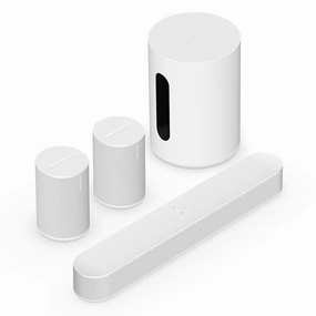 Sonos Immersive Set with Beam (Gen 2) Soundbar, Sub Mini Wireless Subwoofer, and Pair of Era 100 Wireless Smart Speakers (White) Sonos,Smart Speakers,Wireless Audio