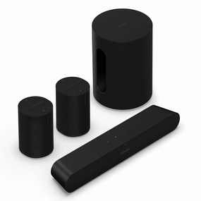 Sonos Immersive Set with Ray Compact Soundbar, Sub Mini Wireless Subwoofer, and Pair of Era 100 Wireless Smart Speakers (Black) Sonos,Smart Speakers,Wireless Audio