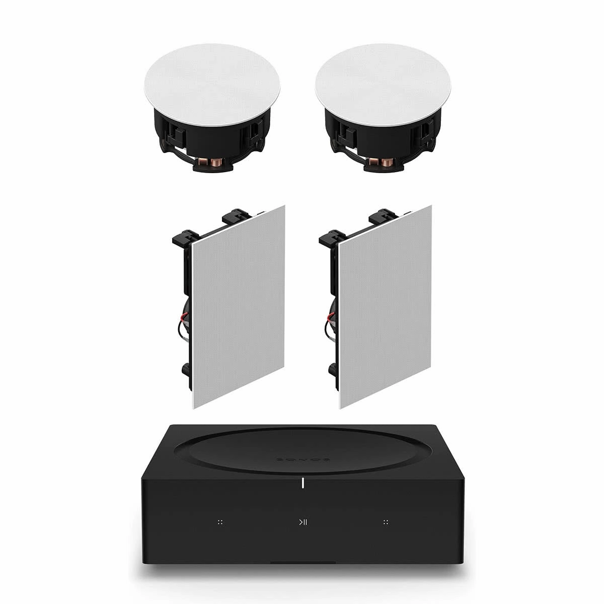 Sonos In-Ceiling Speaker Pair with Sonos In-Wall Speaker Pair and Sonos Amp Wireless Hi-Fi Player Sonos,Smart Speakers,Wireless Audio